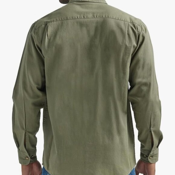 Wrangler Military Green premium quality Long sleeve Shirt size XXL - Picture 4 of 14